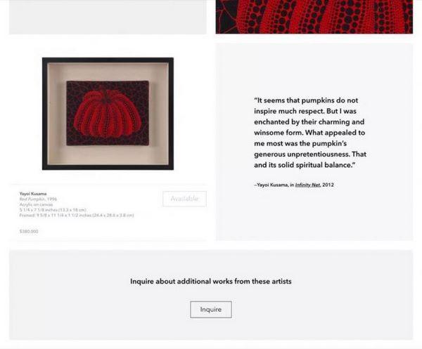 David Zwirner online viewing room. Courtesy of David Zwirner.