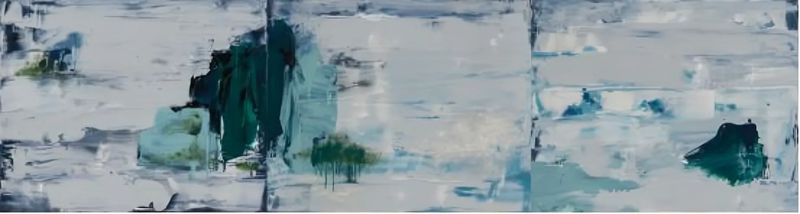 ̽ͼ-02 Borrowing ImagesPicture of Smoke River Stacking -02ۺϲMixed Material 120x450cm2024