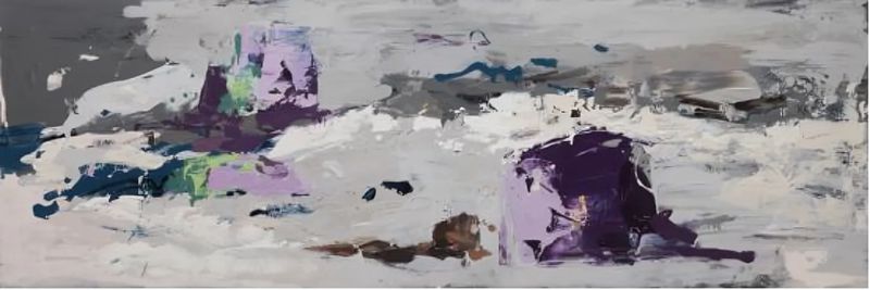 ̽ͼ-04 Borrowing ImagesPicture of Smoke River Stacking -04ۺϲMixed Material 120x360cm2024